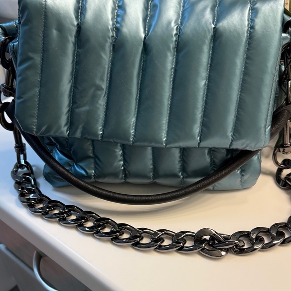 THINK ROYLN Metallic Blue Puffer Shoulder Bag - Picture 1 of 4